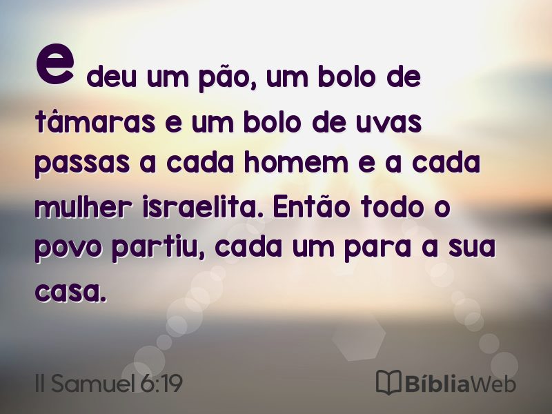 II Samuel 6:19 em imagem para compartilhar