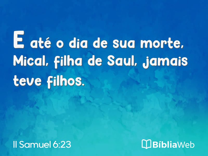 II Samuel 6:23 em imagem para compartilhar