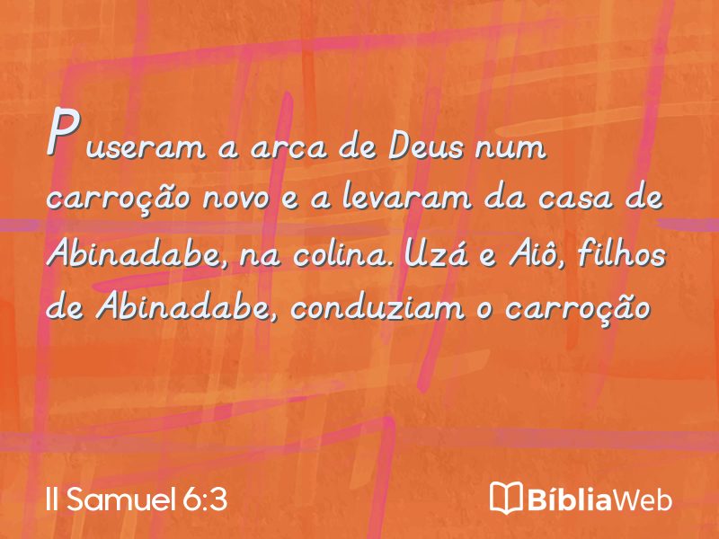 II Samuel 6:3 em imagem para compartilhar
