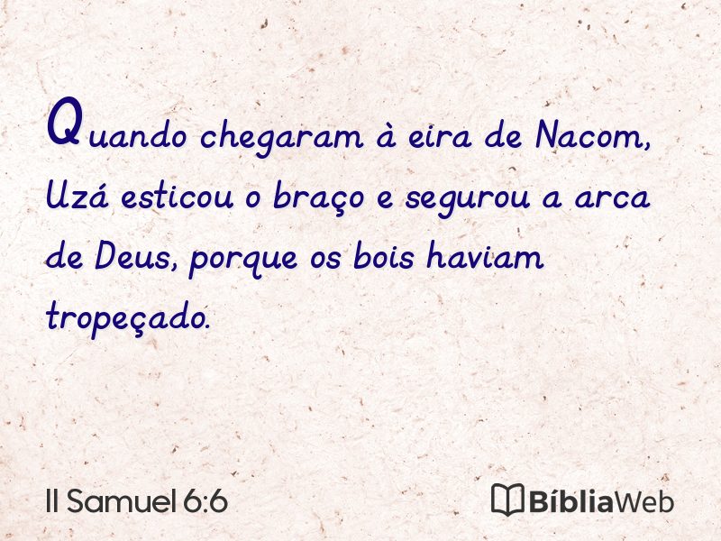II Samuel 6:6 em imagem para compartilhar