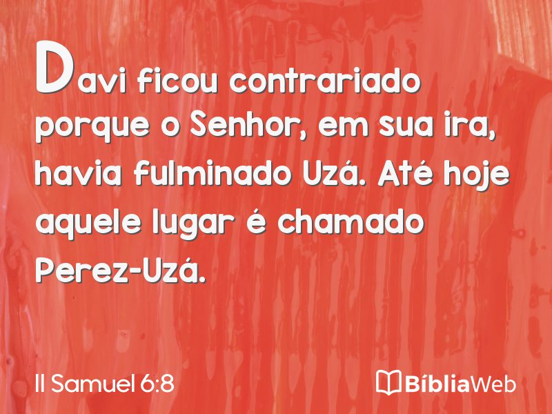 II Samuel 6:8 em imagem para compartilhar