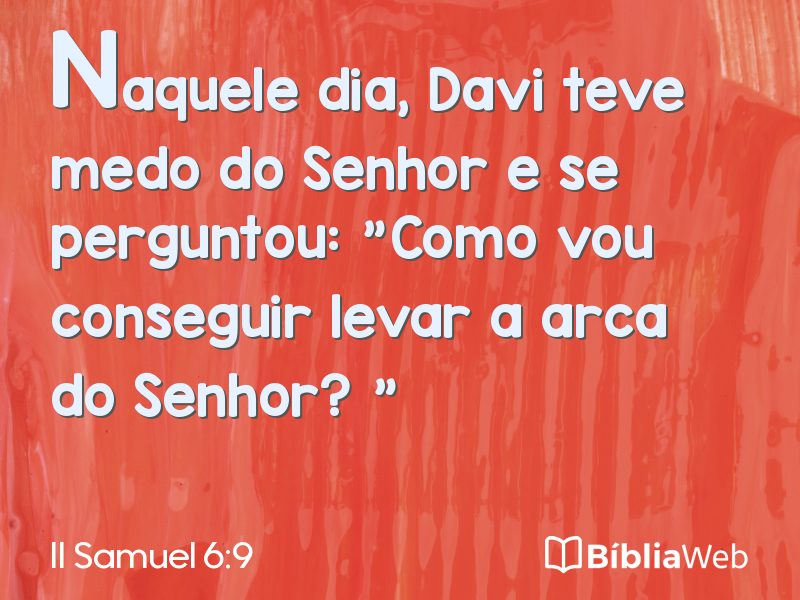II Samuel 6:9 em imagem para compartilhar