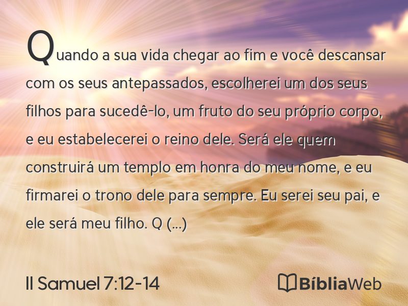 II Samuel 7:12-14 em imagem para compartilhar