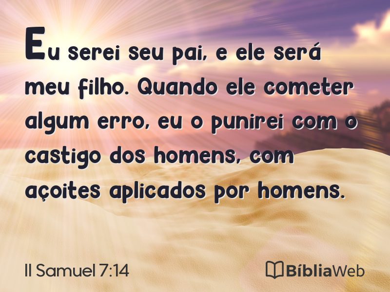 II Samuel 7:14 em imagem para compartilhar