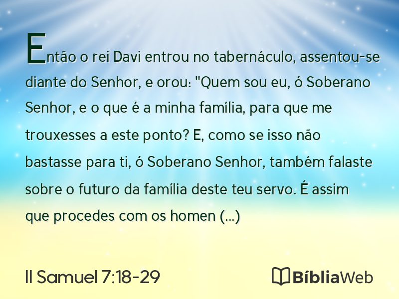 II Samuel 7:18-29 em imagem para compartilhar