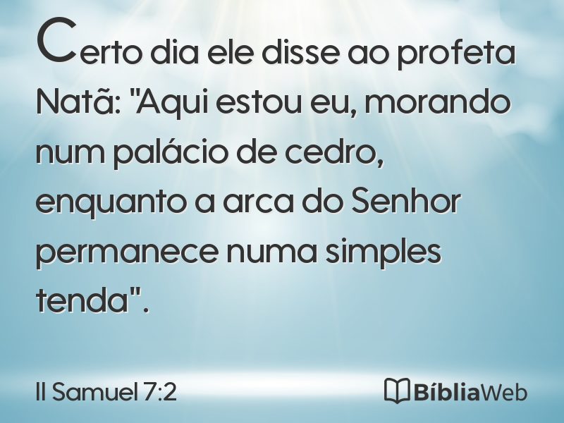 II Samuel 7:2 em imagem para compartilhar