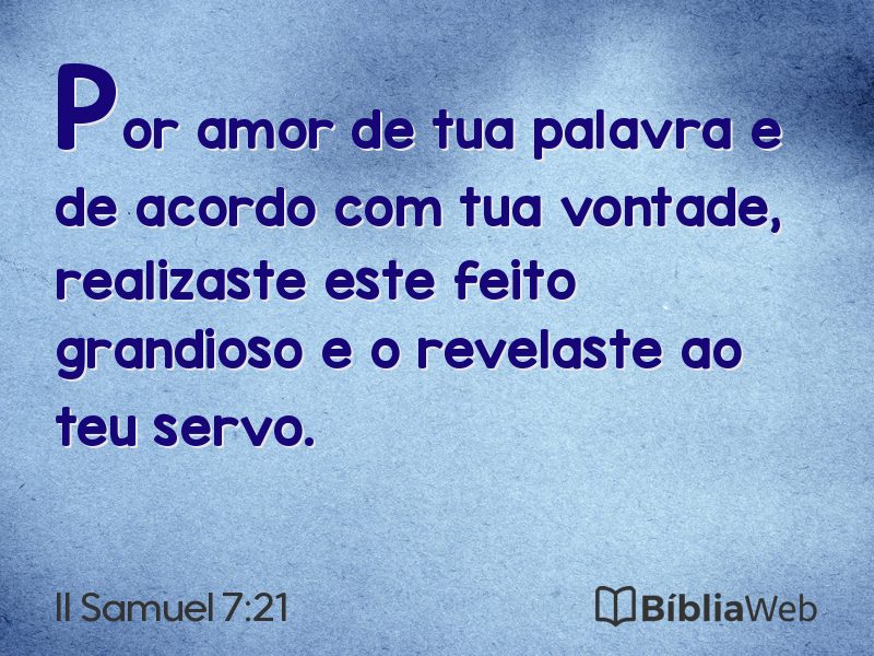 II Samuel 7:21 em imagem para compartilhar