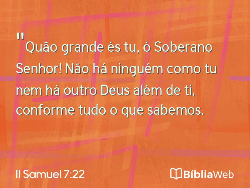 II Samuel 7:22 em imagem para compartilhar