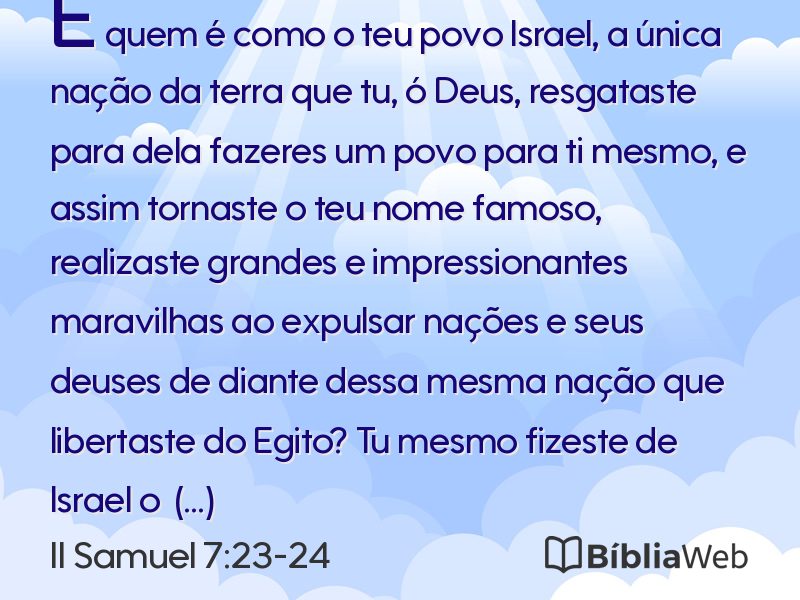 II Samuel 7:23-24 em imagem para compartilhar