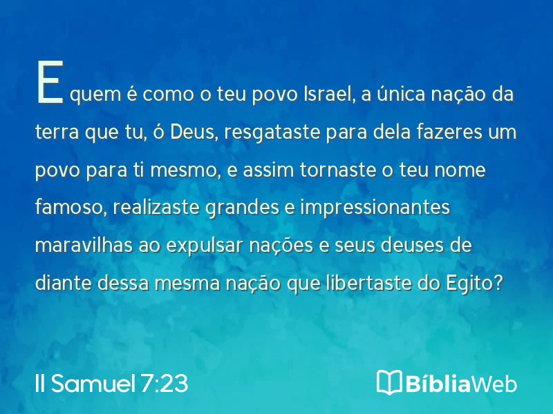 II Samuel 7:23 em imagem para compartilhar