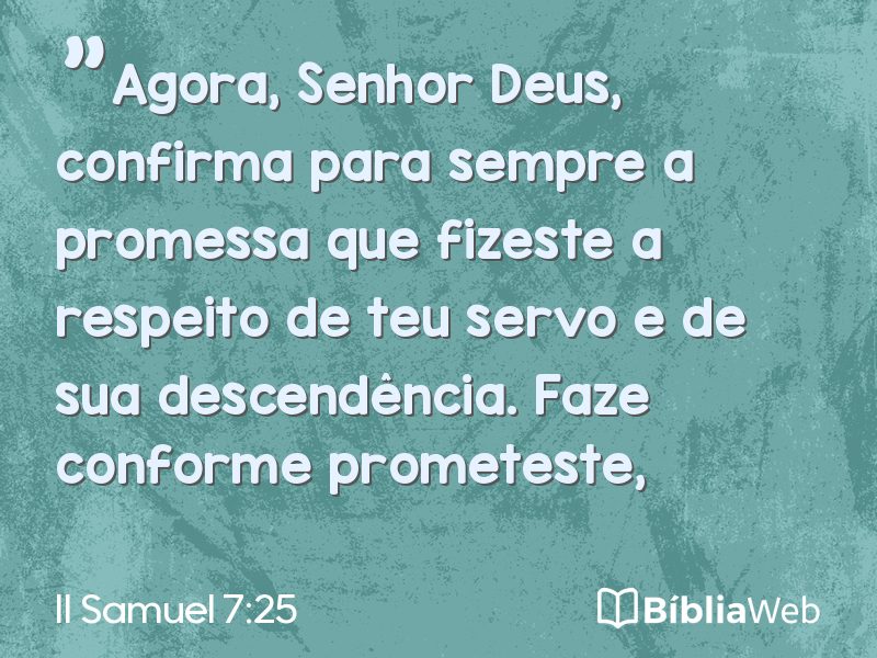 II Samuel 7:25 em imagem para compartilhar