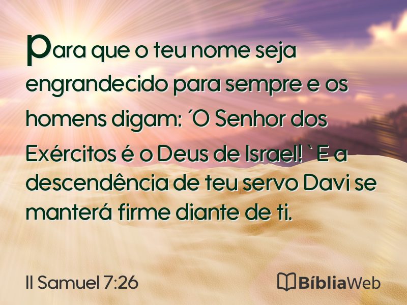 II Samuel 7:26 em imagem para compartilhar