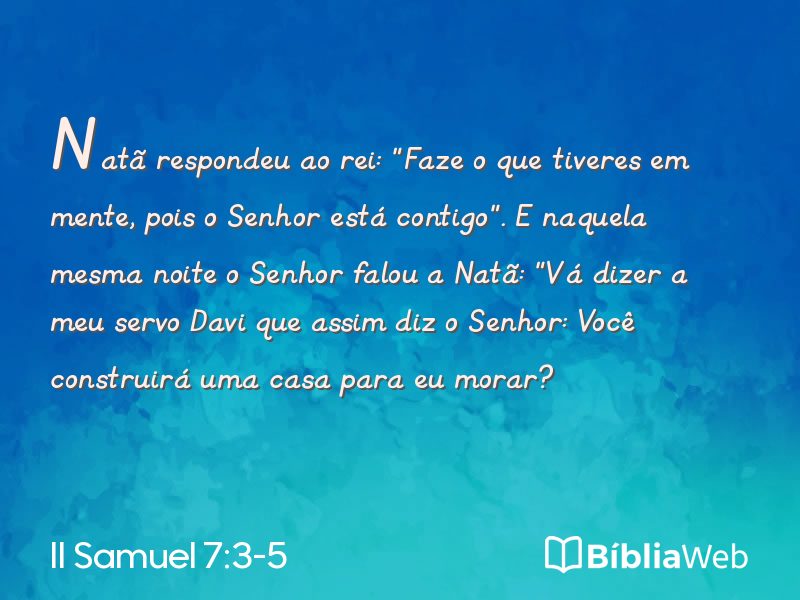 II Samuel 7:3-5 em imagem para compartilhar