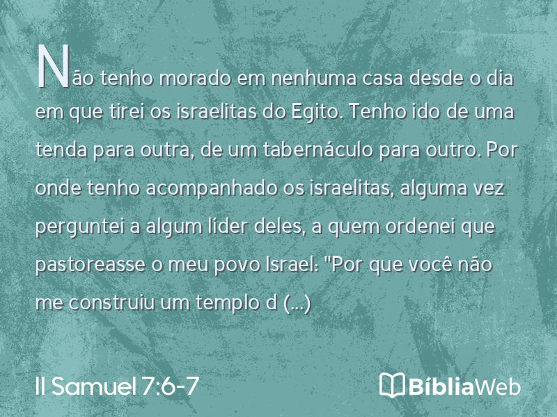 II Samuel 7:6-7 em imagem para compartilhar