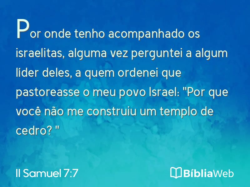 II Samuel 7:7 em imagem para compartilhar