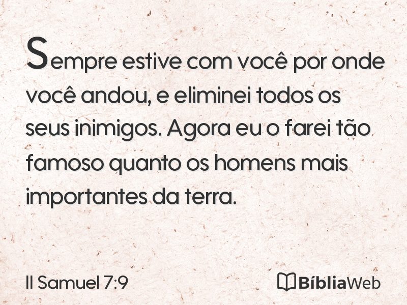 II Samuel 7:9 em imagem para compartilhar