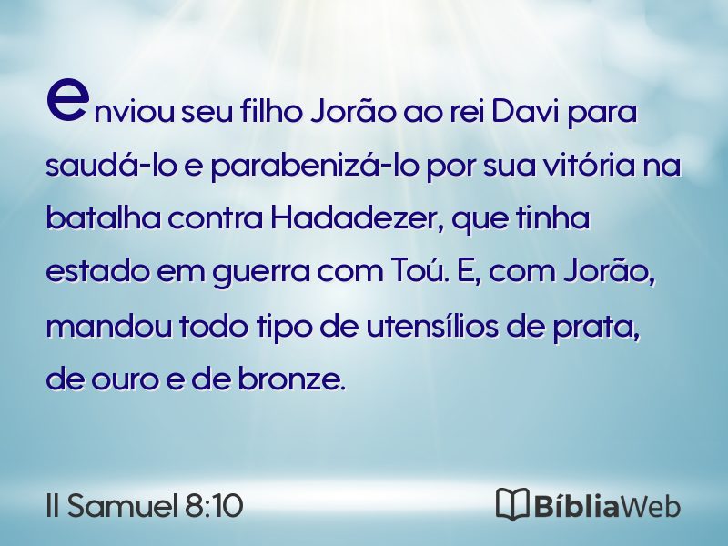 II Samuel 8:10 em imagem para compartilhar