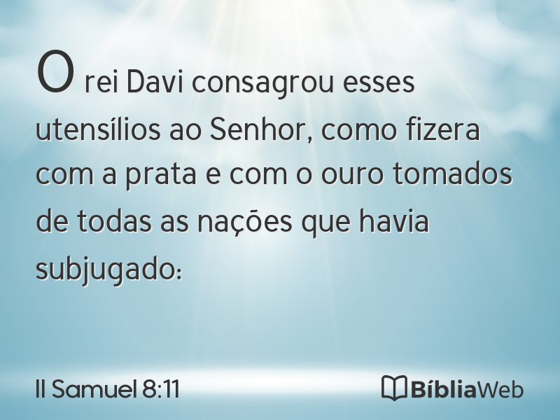 II Samuel 8:11 em imagem para compartilhar