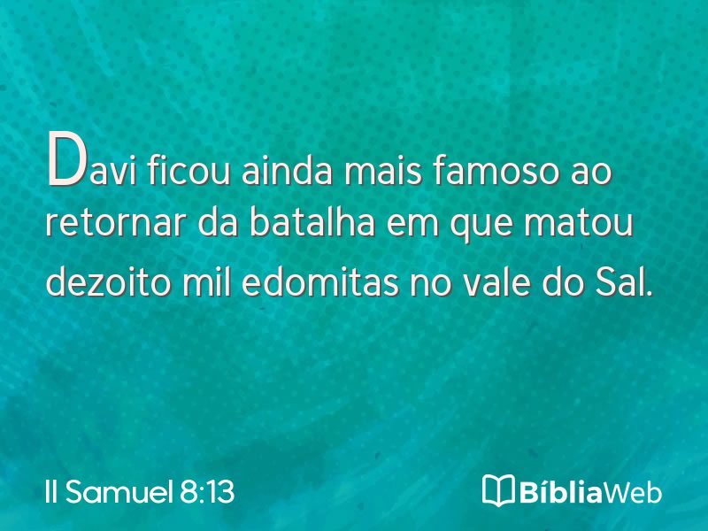 II Samuel 8:13 em imagem para compartilhar
