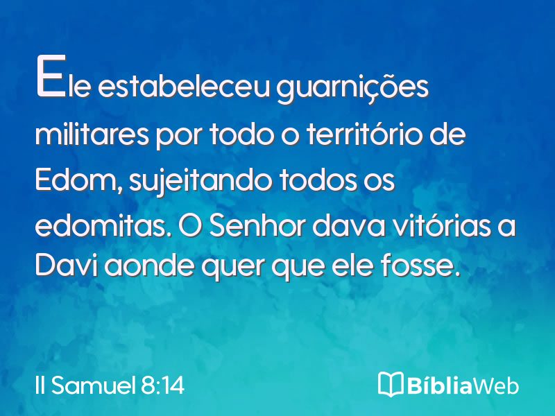 II Samuel 8:14 em imagem para compartilhar