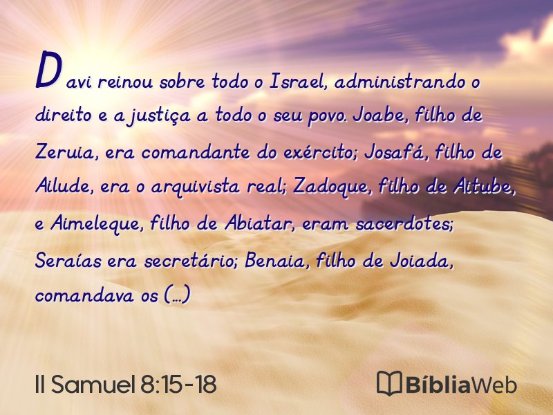 II Samuel 8:15-18 em imagem para compartilhar
