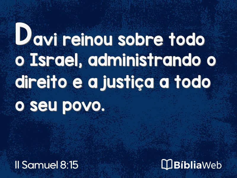 II Samuel 8:15 em imagem para compartilhar