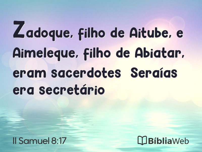 II Samuel 8:17 em imagem para compartilhar