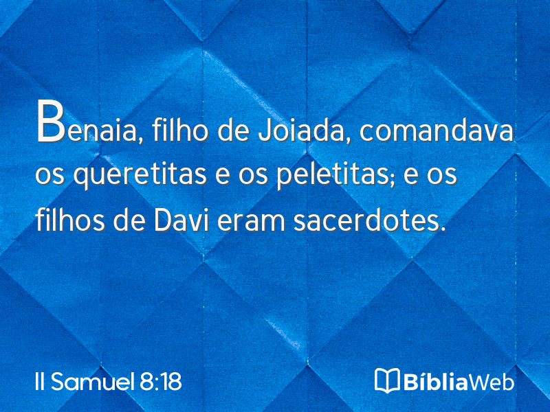 II Samuel 8:18 em imagem para compartilhar