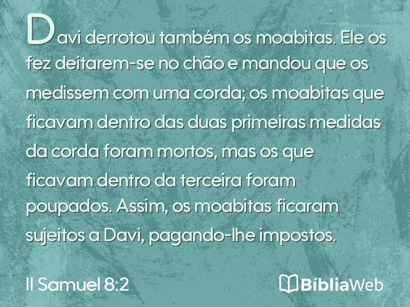 II Samuel 8:2 em imagem para compartilhar