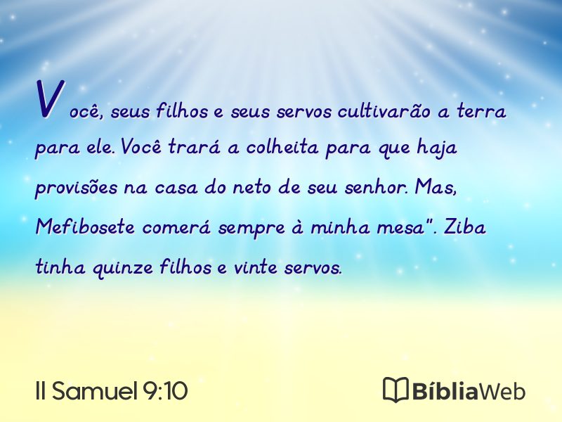 II Samuel 9:10 em imagem para compartilhar