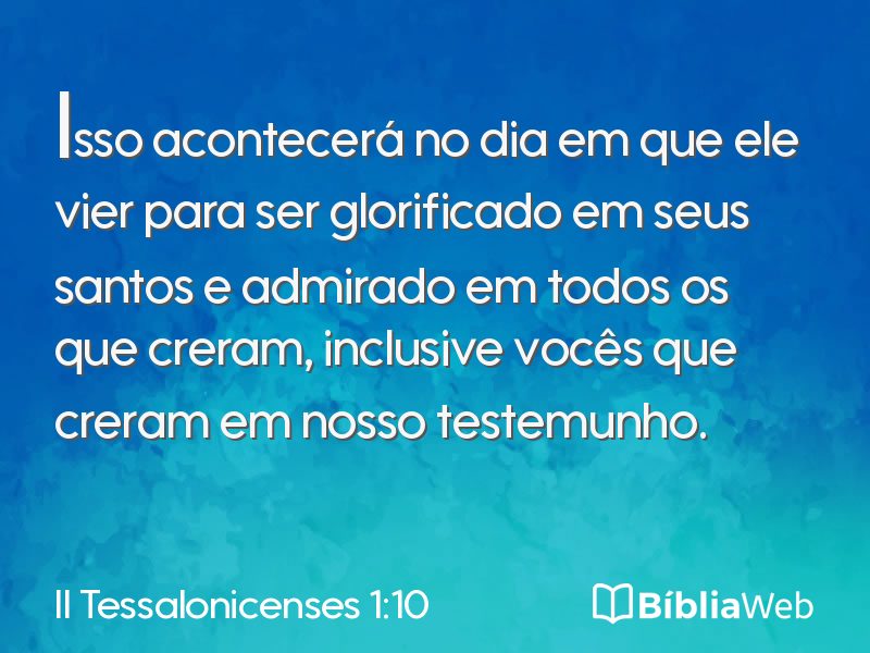 II Tessalonicenses 1:10 em imagem para compartilhar