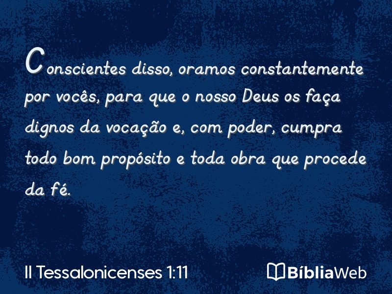 II Tessalonicenses 1:11 em imagem para compartilhar
