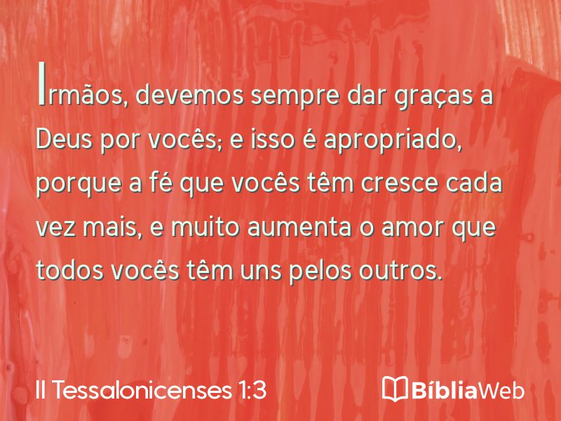 II Tessalonicenses 1:3 em imagem para compartilhar