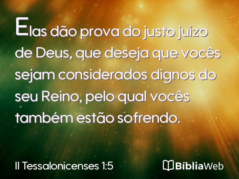 II Tessalonicenses 1:5 em imagem para compartilhar