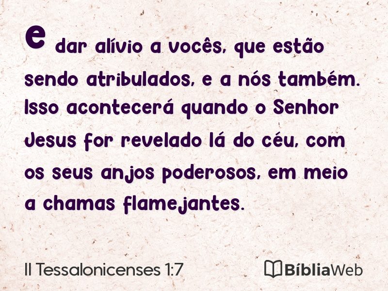 II Tessalonicenses 1:7 em imagem para compartilhar