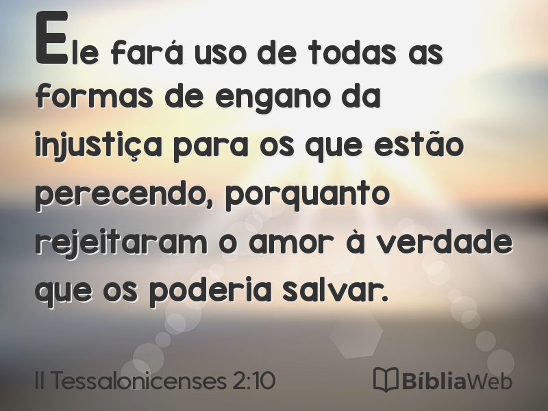 II Tessalonicenses 2:10 em imagem para compartilhar