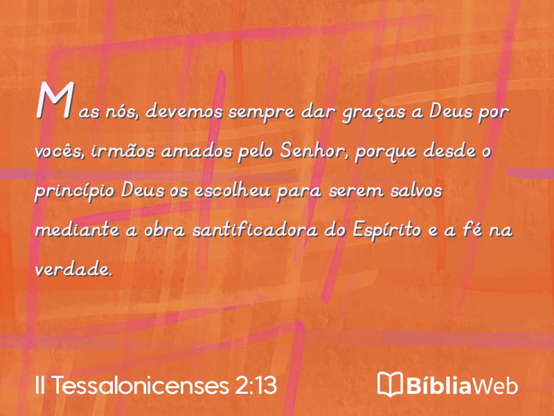 II Tessalonicenses 2:13 em imagem para compartilhar