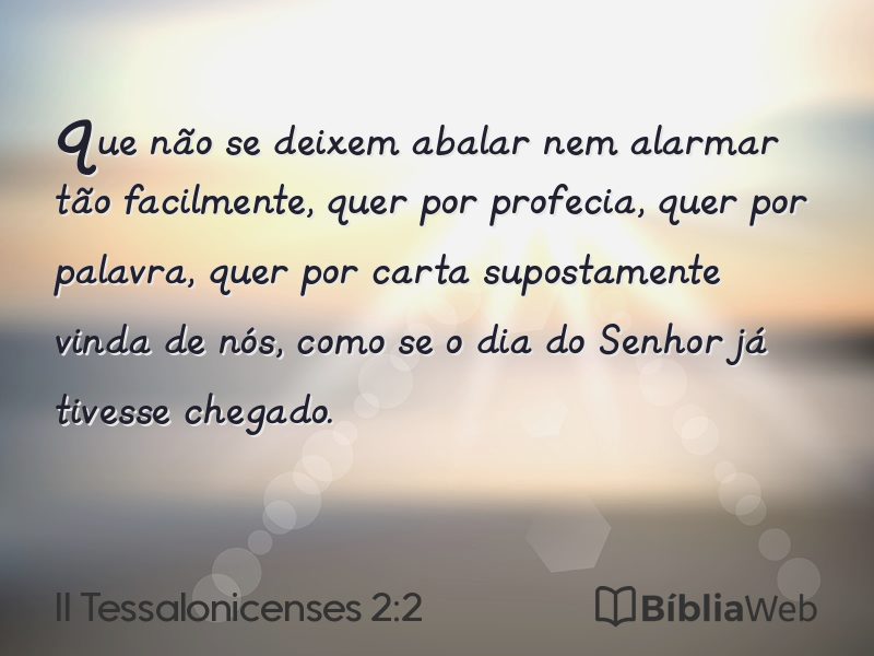 II Tessalonicenses 2:2 em imagem para compartilhar