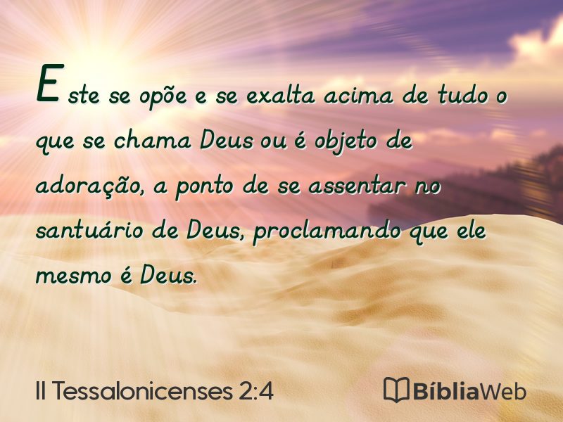 II Tessalonicenses 2:4 em imagem para compartilhar