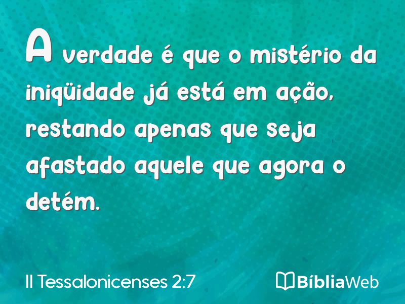 II Tessalonicenses 2:7 em imagem para compartilhar
