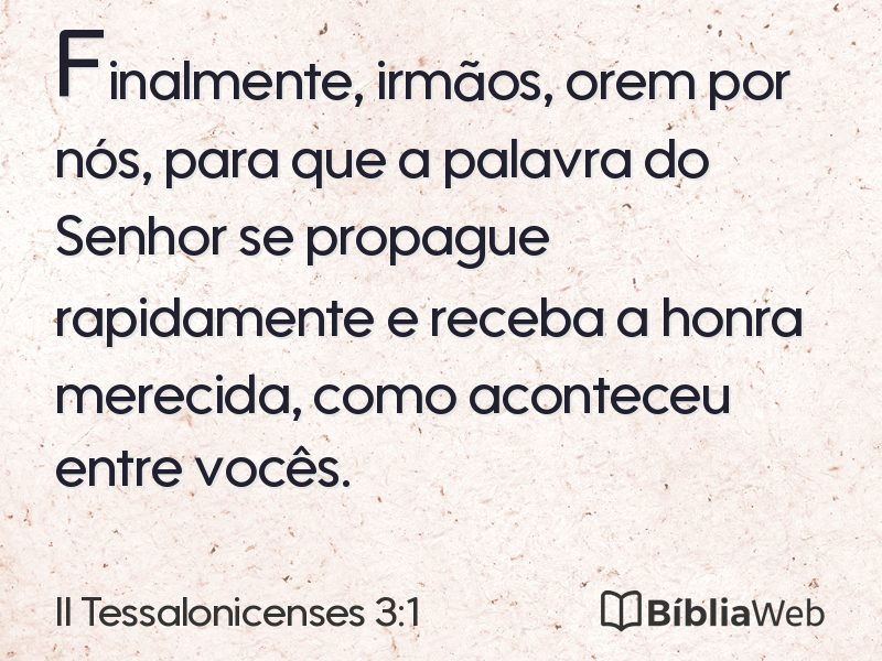 II Tessalonicenses 3:1 em imagem para compartilhar