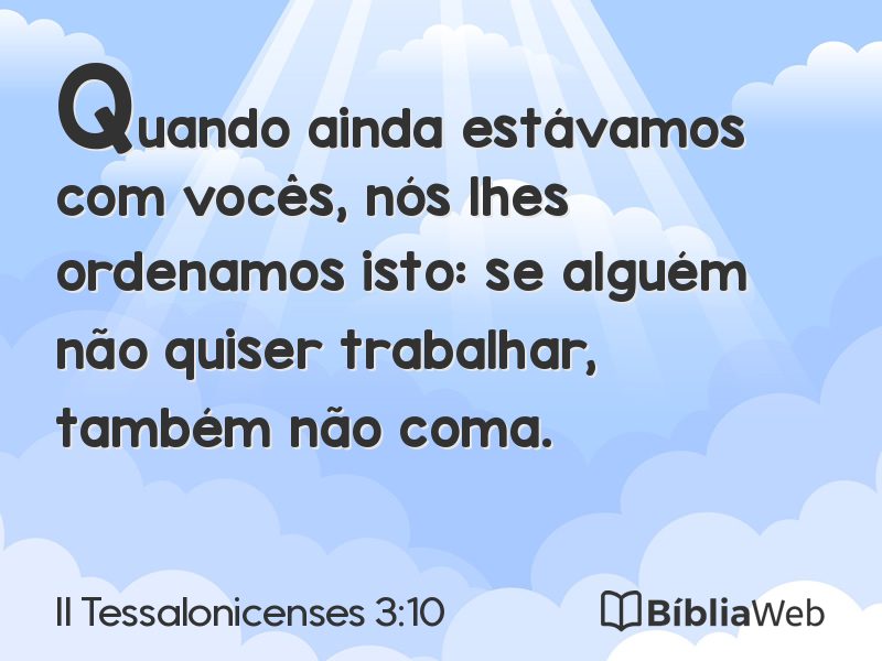 II Tessalonicenses 3:10 em imagem para compartilhar