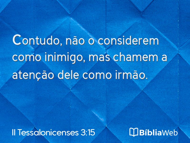 II Tessalonicenses 3:15 em imagem para compartilhar