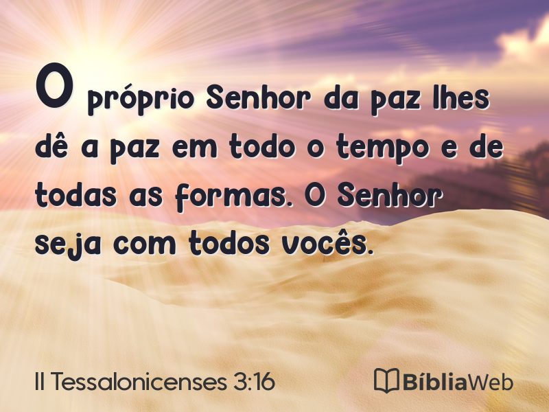 II Tessalonicenses 3:16 em imagem para compartilhar