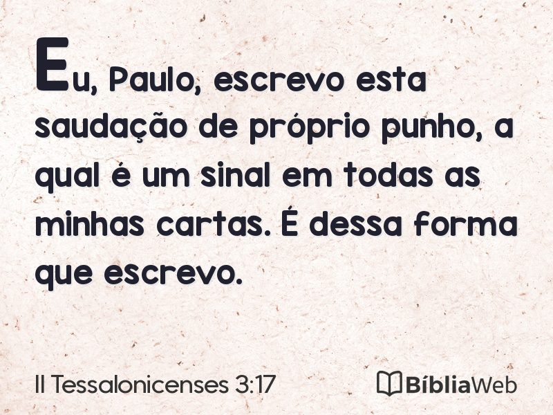 II Tessalonicenses 3:17 em imagem para compartilhar