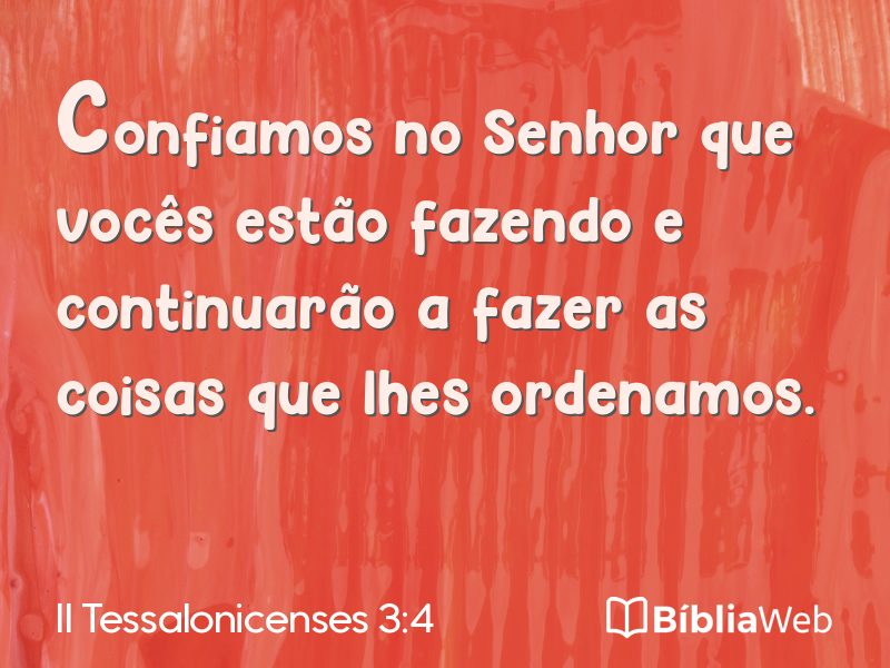II Tessalonicenses 3:4 em imagem para compartilhar