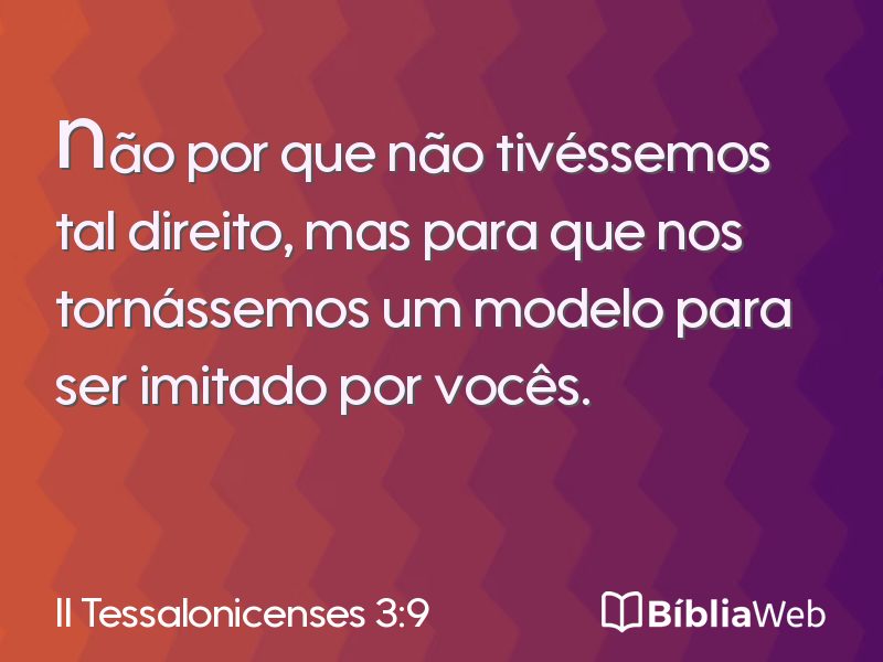 II Tessalonicenses 3:9 em imagem para compartilhar