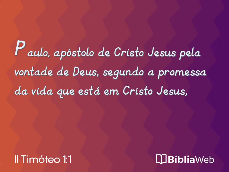 II Timóteo 1:1 em imagem para compartilhar
