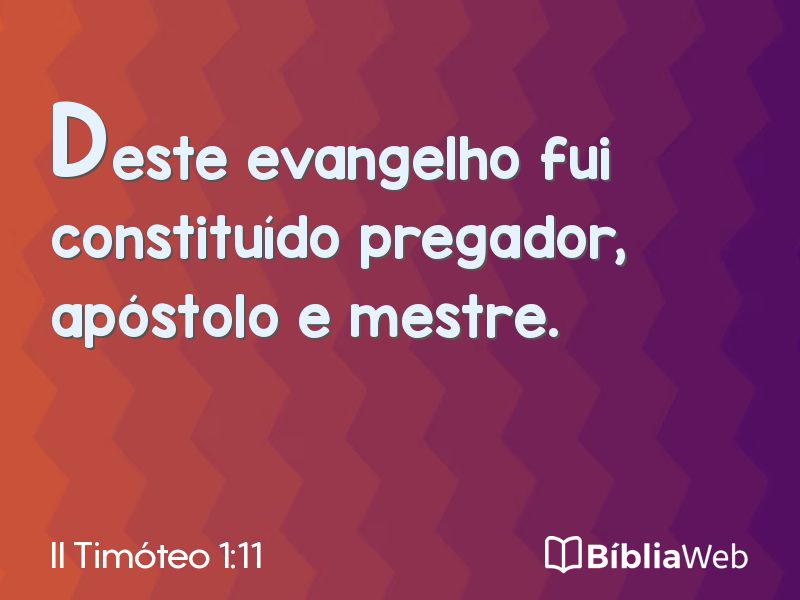 II Timóteo 1:11 em imagem para compartilhar