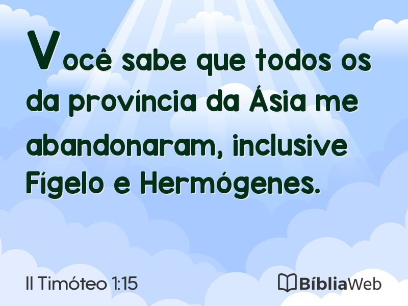 II Timóteo 1:15 em imagem para compartilhar